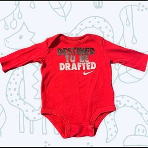 Nike Red Sporty 0-3 months Long Sleeve Onesie